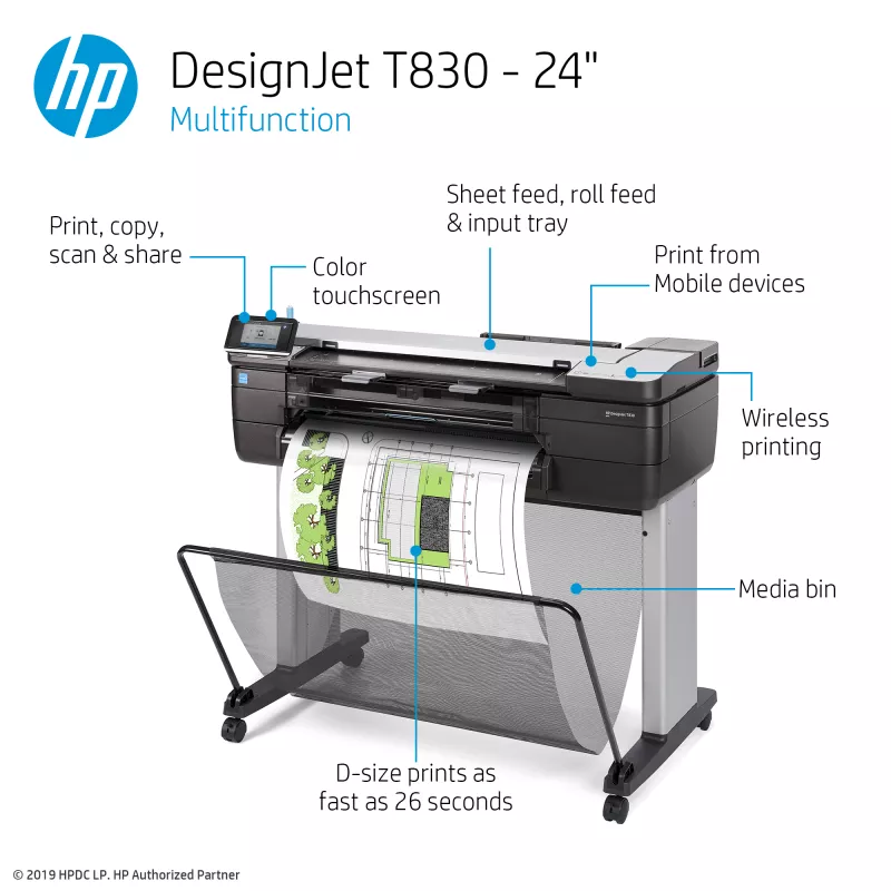 HP Designjet T830 24in top down